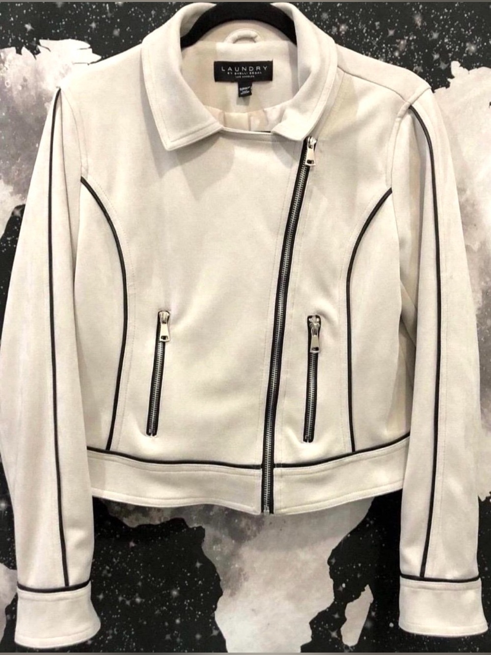 Laundry By Shelli Segal Faux Suede Moto Jacket